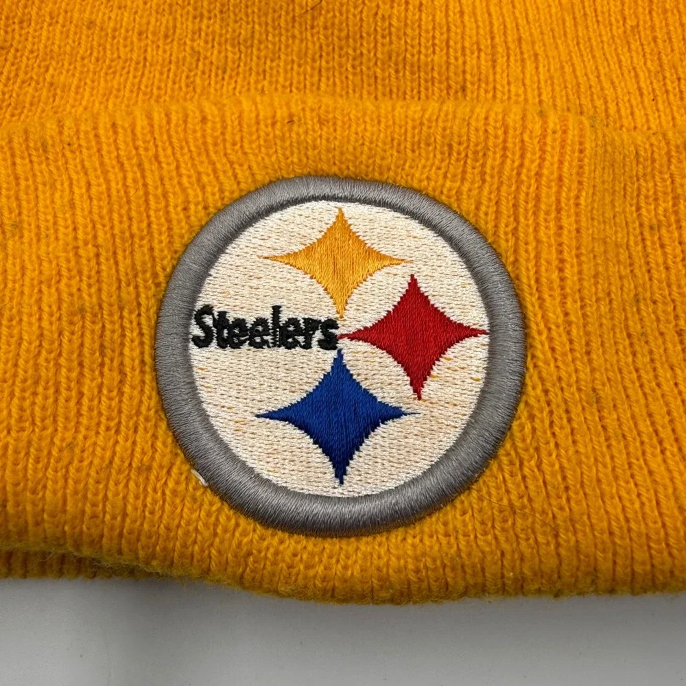 Pittsburgh Steelers Knit Beanie Hat Yellow NFL Football‎ Winter Warm